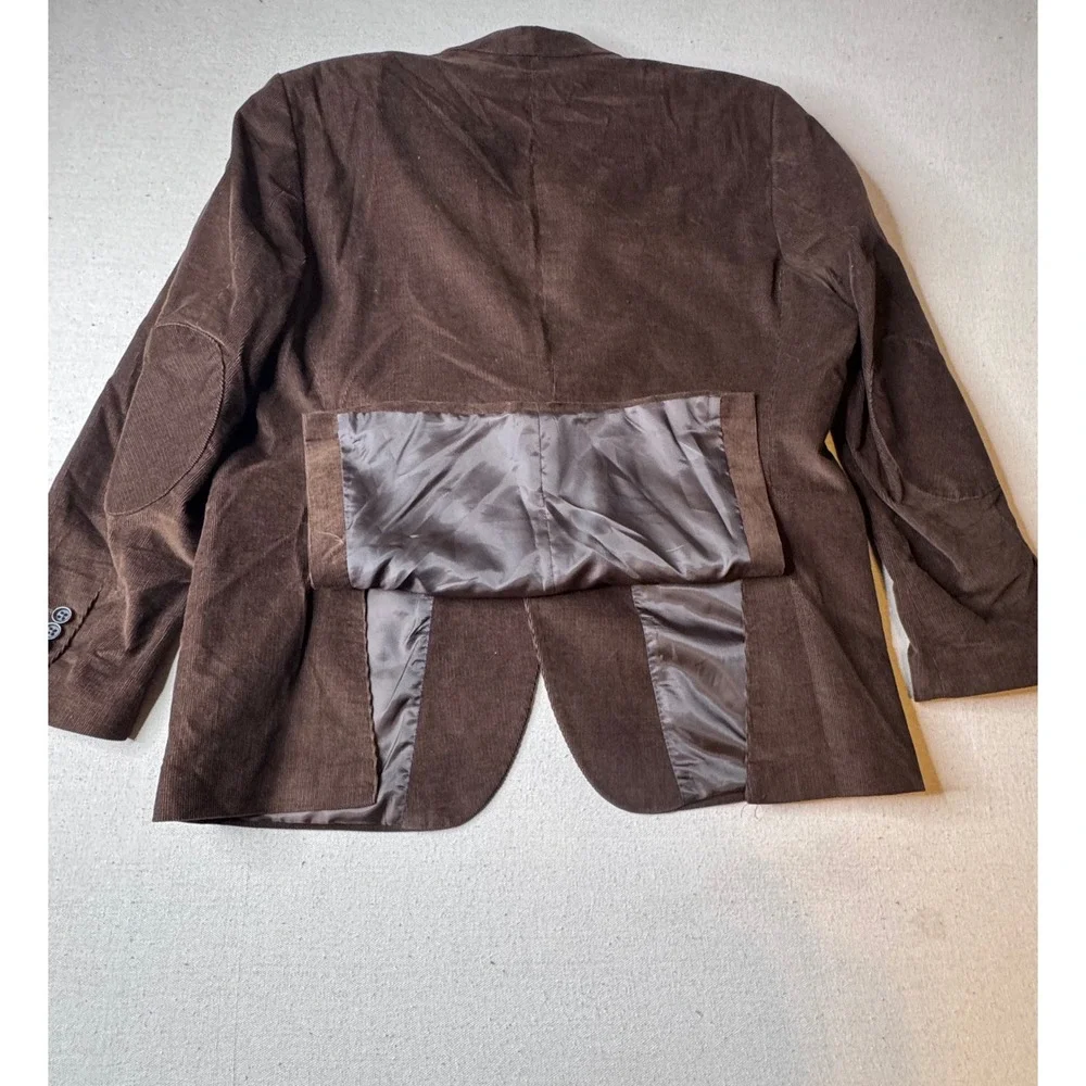 Stafford Signature Mens 48 Reg Brown Corduroy Sport Coat Blazer‎ Elbow Patches